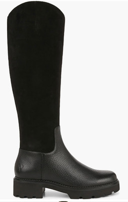 New Vionic Fallbrook Water Resistant Womens Knee High Boots Black Leather Sz. 7