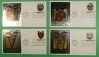 DR WHO 1980 (4) FDC INDIAN ART MASK ROSS SILVER FOIL CACHET R37552