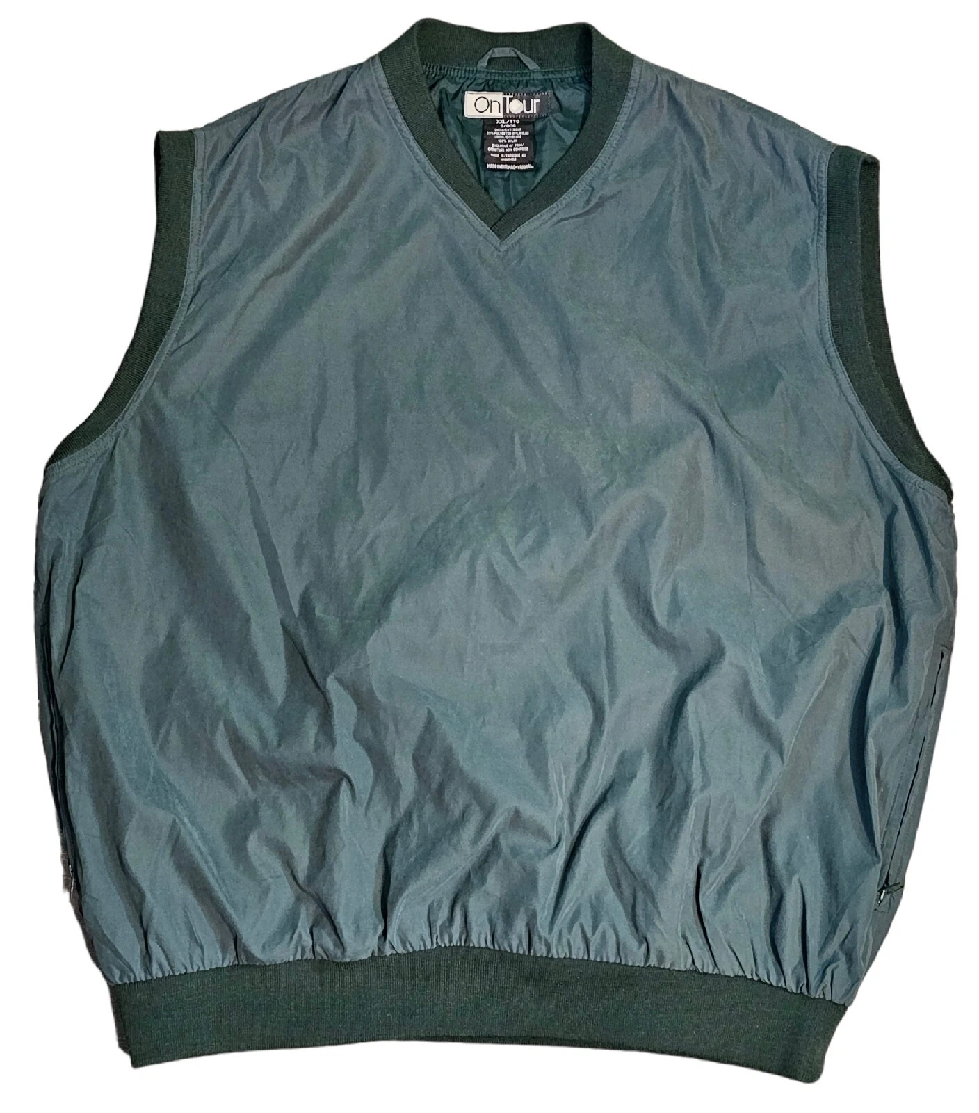 Vintage Men's Golf Country Club Vest With Pockets Green 2XL XXL By On Tour