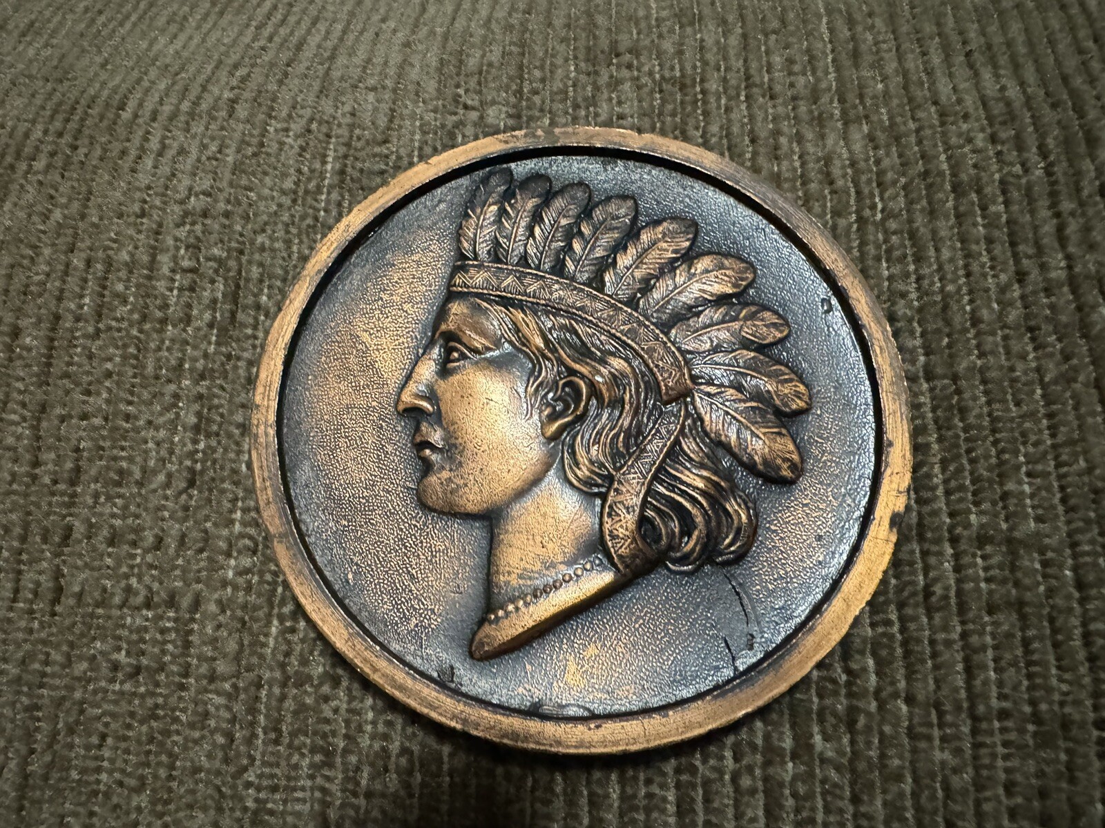 Large Rare 3” Indian Head New Hampshire Token-Old Man Of The Mountain