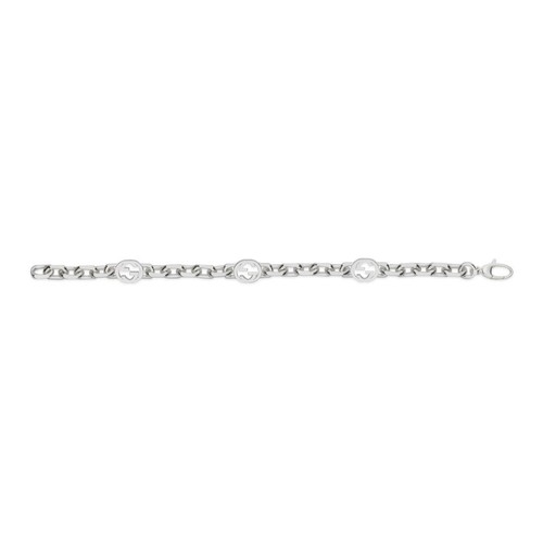 Bracelet Gucci Interlocking GG Chain YBA620798002 Sterling Silver 18 19 21 - Picture 2 of 2