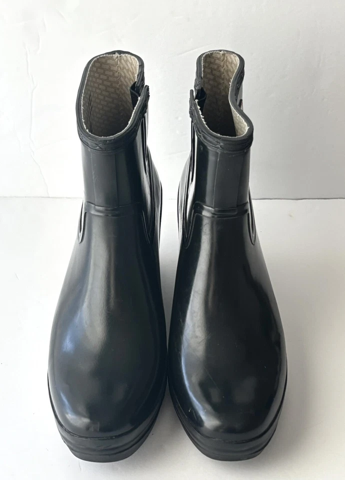 Hunter Aston Botas de Lluvia Cuña Mujer Negro Talla 10 Foto 2 de 4