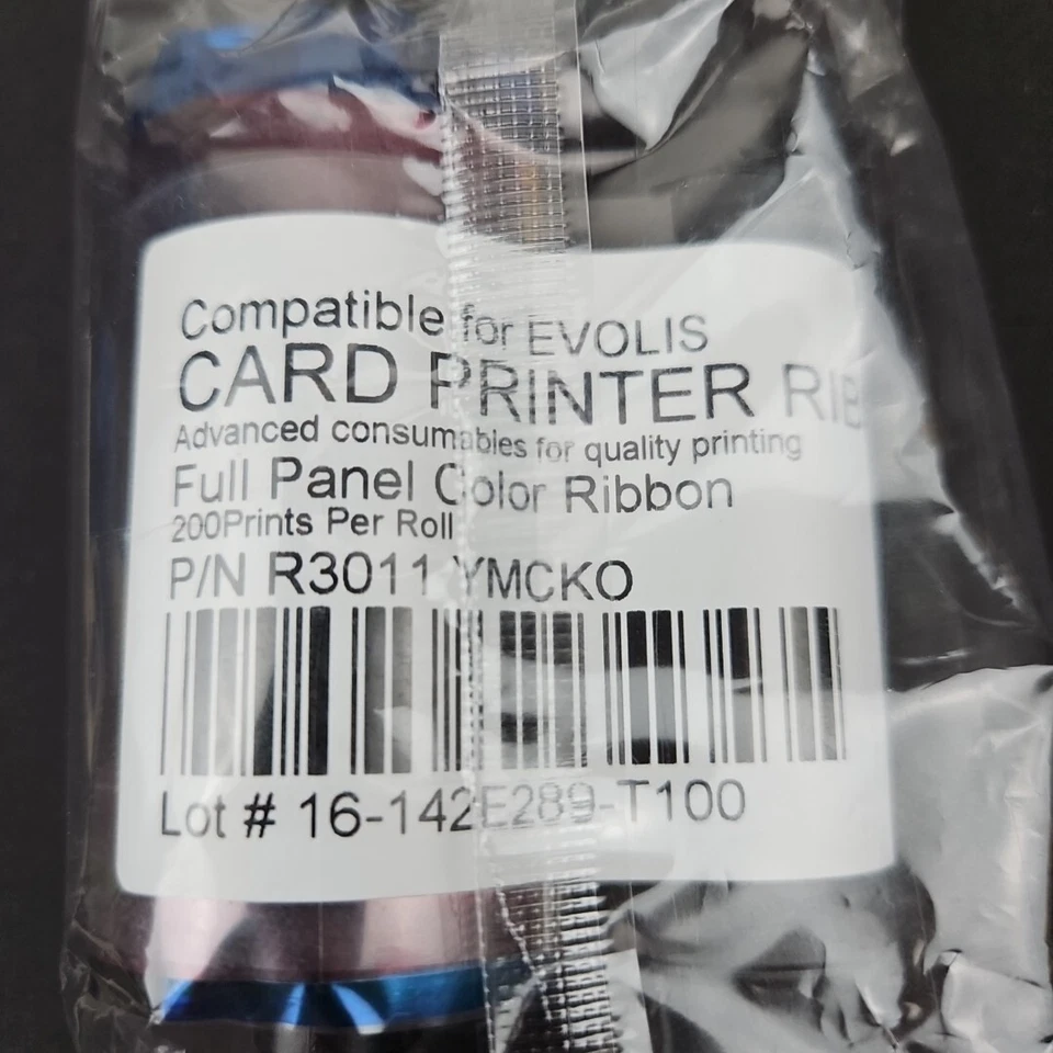 Evolis R3011 Color Ribbon 5 Panel YMCKO 200 Images Pebble Dualys Securion - New - Image 2 of 3