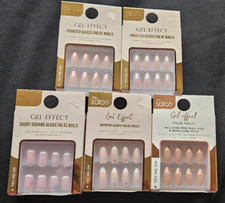 GEL FALSE NAILS - STICK ON - GEL NAIL GLUE NEW DESIGN FREE UK P&P PRIMARK