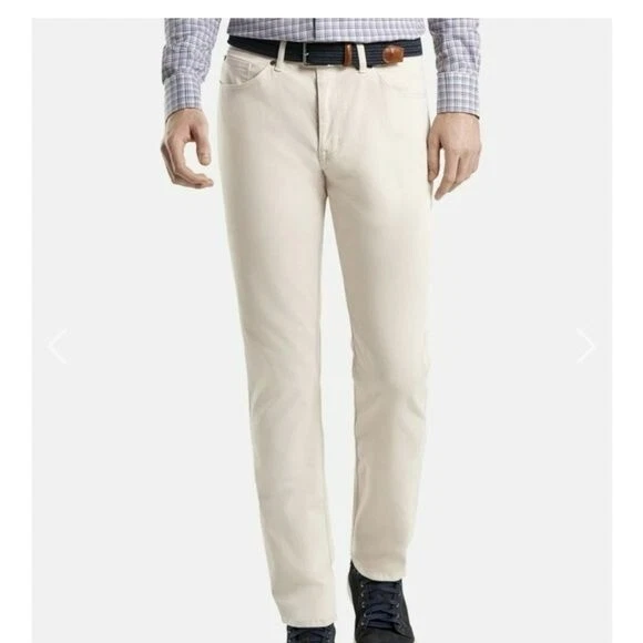 Peter Millar Mens 35 Chino Straight Leg Pant Cream