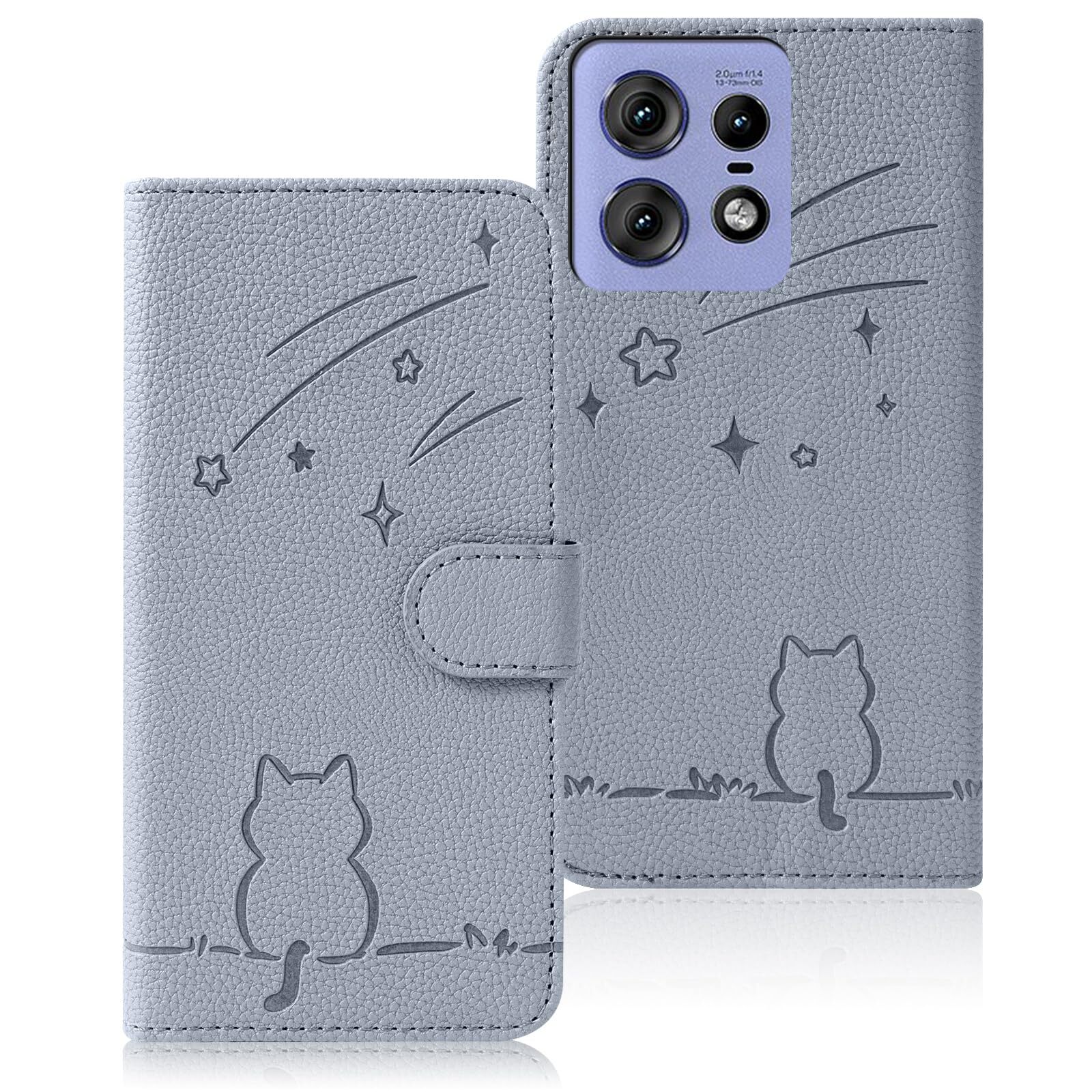 Rosbtib Motorola Edge 50 Pro Case Notebook Type Shooting Star Kitten Motoro 740