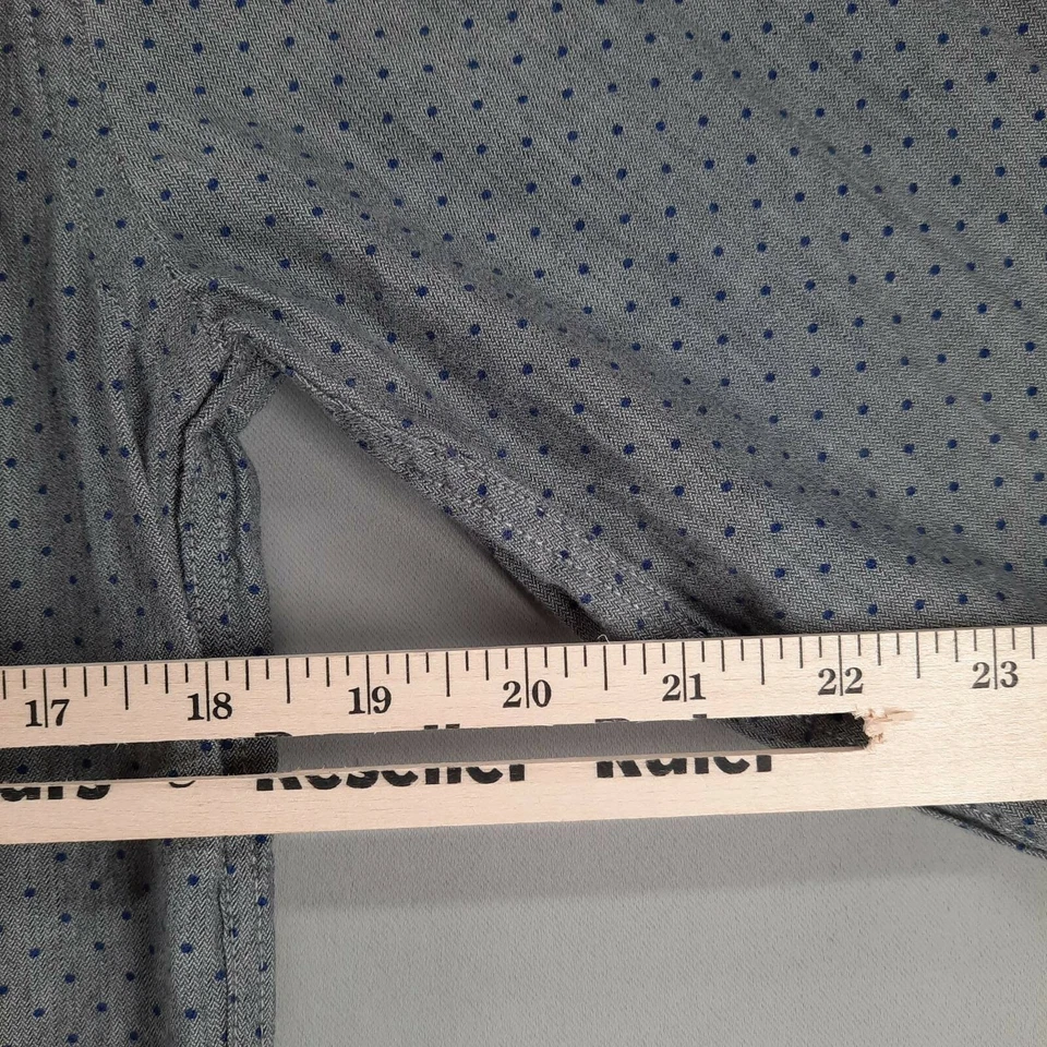 Camisa social masculina Zara pequena cinza azul ponto minúsculo ajuste fino colarinho com botões - Imagem 4 de 4