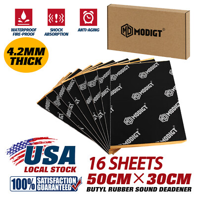 16X Butyl Car Van Vibration Proofing Audio Panel Sound Deadening Damping 2.4SQM