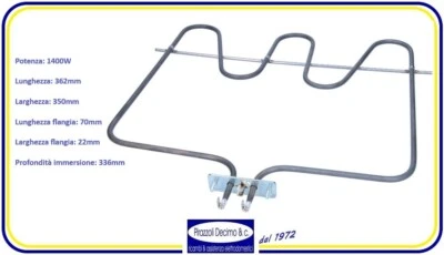 RESISTENZA SERPENTINA INFERIORE BASE FONDO FORNO 1400W TECNOGAS