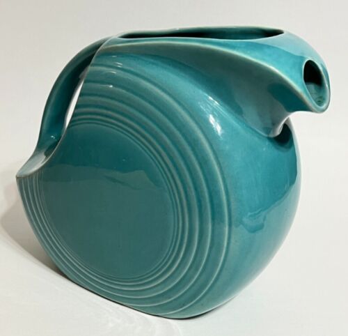 Vintage Fiestaware Large Disk Pitcher in Turquoise - Picture 1 of 7