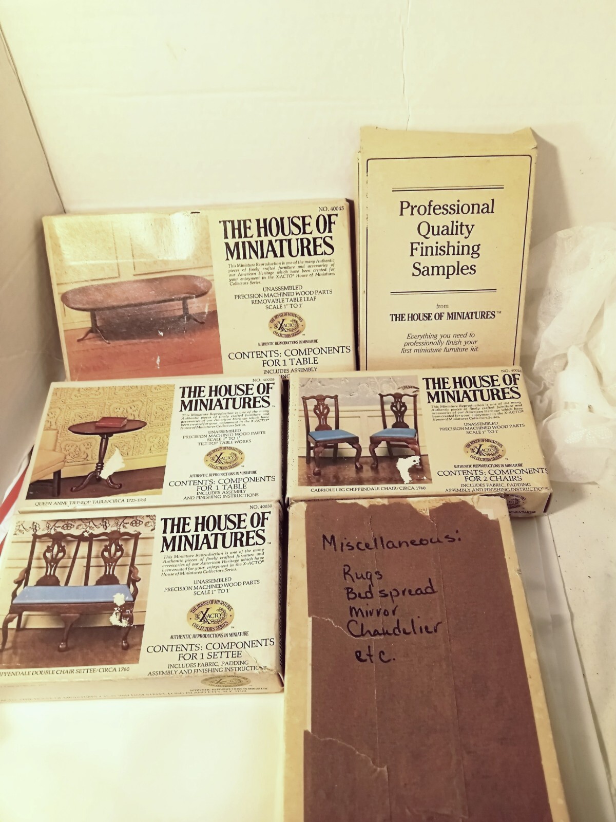 XActo Vintage The House of Miniatures Dollhouse Furniture Kits Lot Of 6 eBay