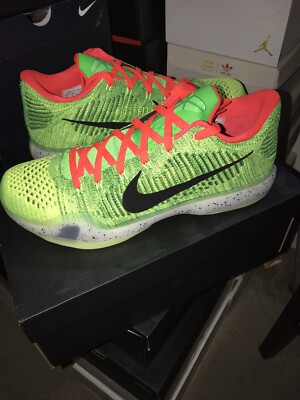 Nike Kobe 10 X Low ID  Grinch  XMAS  Coal Hearted  Size 13 Protro Black Mamba