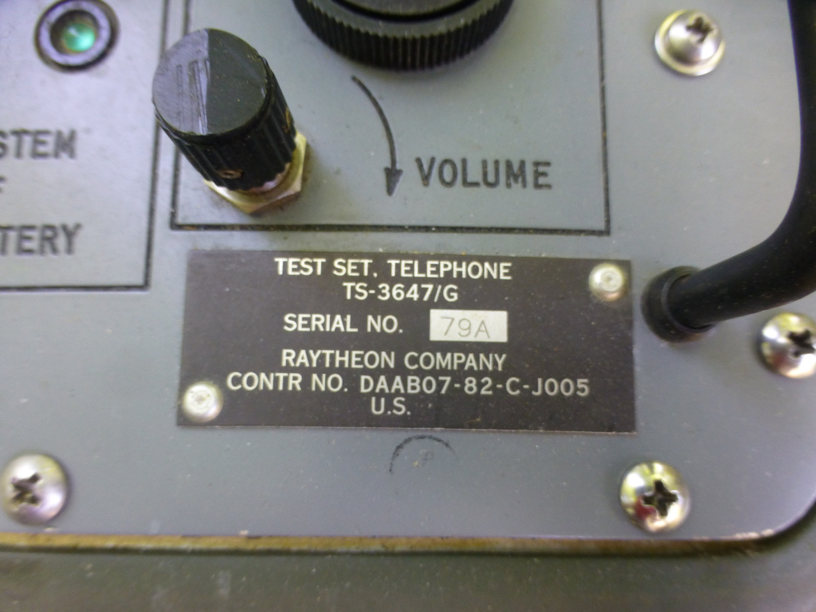 Vintage U.S. Army Telephone Field Test Set NSN 6625011452463 TS3647/G