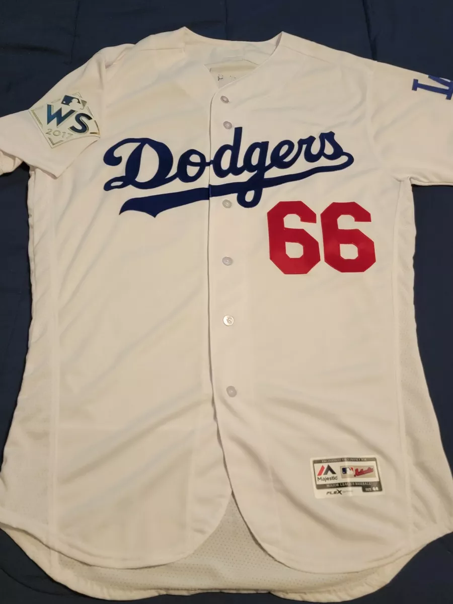 Yasiel Puig 2017 World Series Los Angeles Dodgers Authentic OnField Jersey Sz 44
