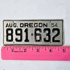 1954 WHEATIES OREGON LICENSE PLATE 🔥FREE📬🔥 891 632 ~ VTG ANTIQUE MINI TAG