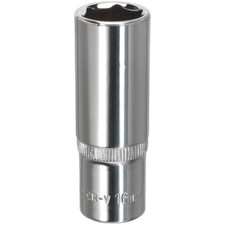 Image of Sealey 3/8" Drive Polished Deep Hexagon WallDrive Socket Metric 16mm