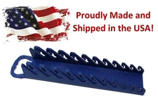 Blue Plastic Portable 11-Tool Wrench Gripper Organizer Tray Holder