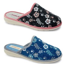 TIGLIO 2580 BLU GRIGIO ANTRACITE PANTOFOLE CIABATTE  DONNA INVERNALI