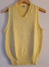 1950s Vintage Yellow Van Heusen Van-Tee Knit Nylon Vest Medium Rockabilly VLV