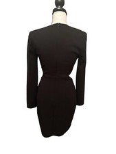 Express Long Sleeve Black Dress Side Cutouts Shoulder Pads Retired MCM Sz XS