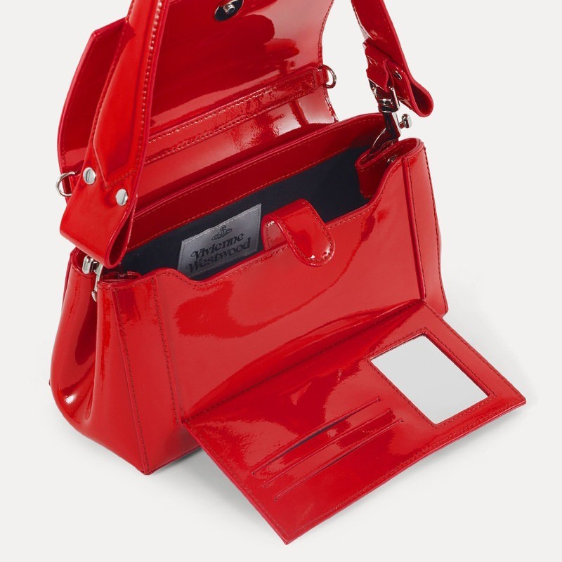Vivienne Westwood Hazel Handbag Medium Patent Leather Red w/ chain