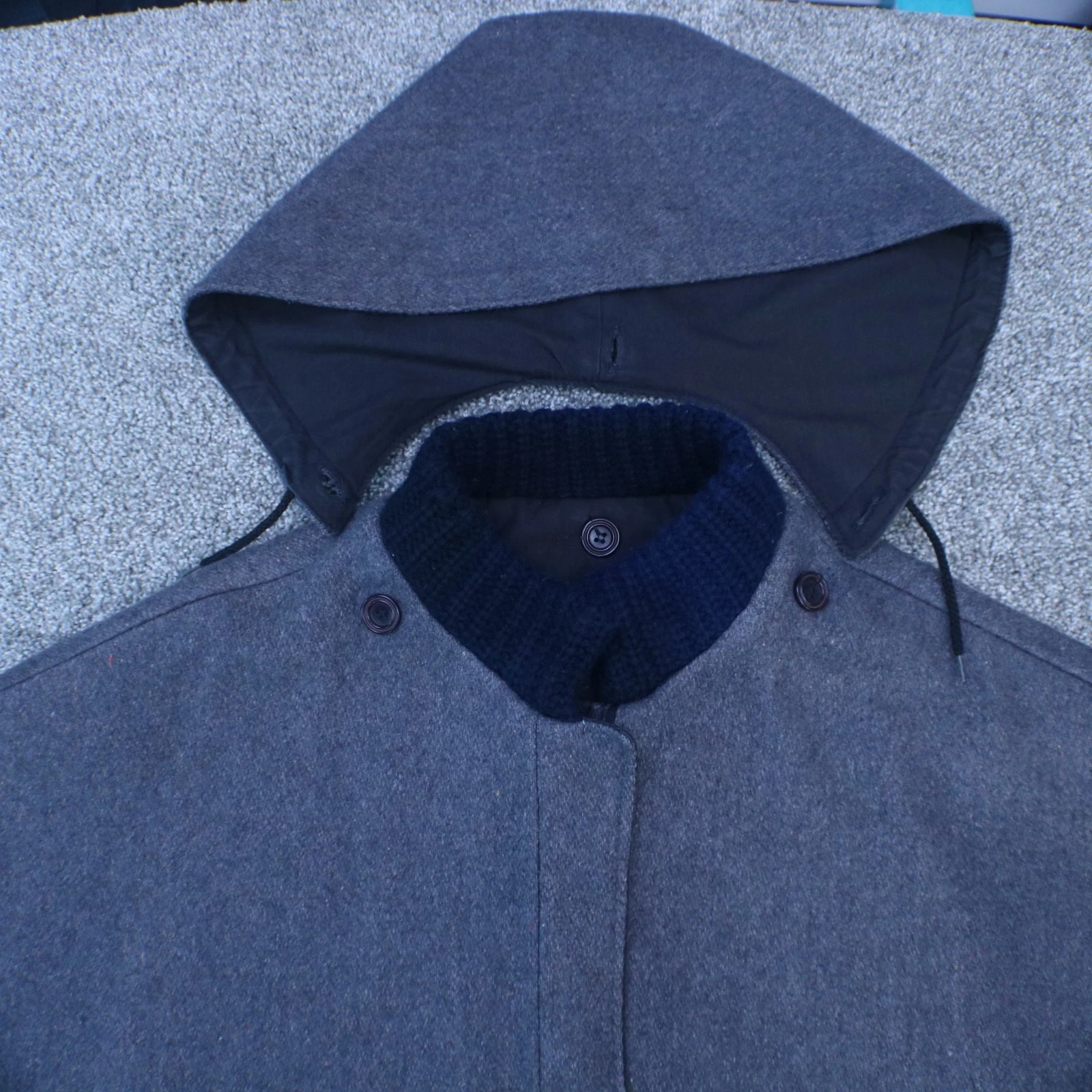 Vintage 70s Cape Poncho Women One Size Fit Relaxed Reversible Gray Black USA