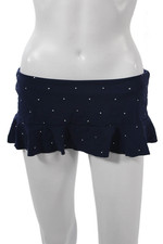 Robin Piccone Women Mini Flare Polka Dot Polyester Skort Dark Blue Size M