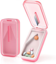 Pill Cutter Splitter for Small and Tiny Pills, Pill Splitter with Removable Sili