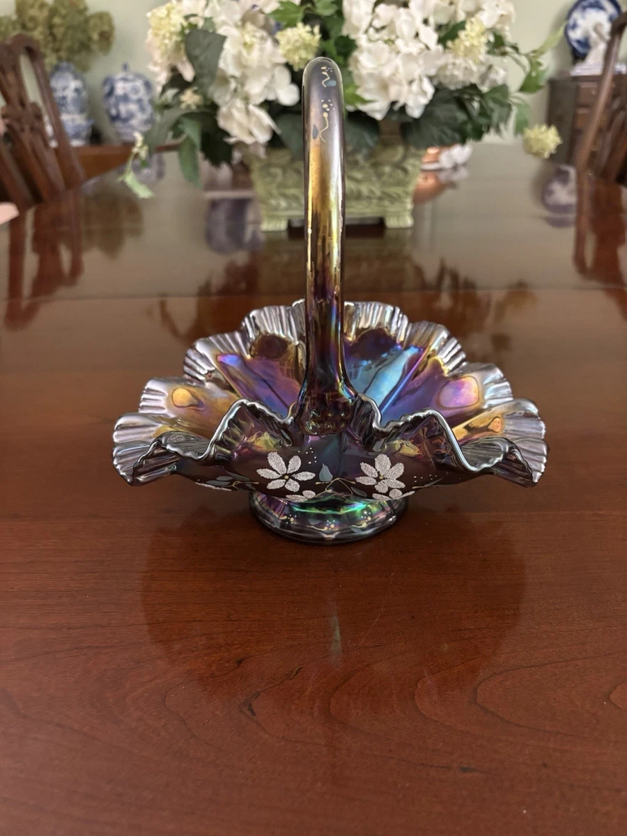 フェントン ホブネイル ラッフルドリム バスケット 菓子器 ボウル ガラス製 fenton carnival basket products for sale | eBay