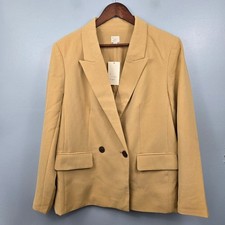 A New Day Women's Double Breasted Beige Blazer/Jacket Size Large NWT