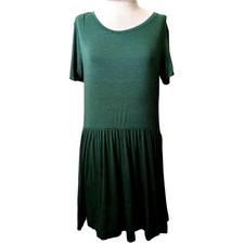 Green and Black Striped Shirt Dress Size Medium