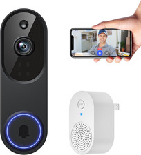 1080P Smart Video Doorbell Camera Wireless, Doorbell Receiver Included, Live Vie