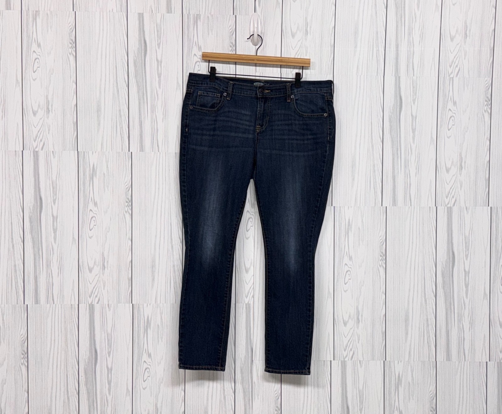 Old Navy jeans womens sizez 14 short skinny flirt dark wash stretch mid rise