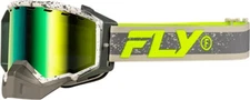 Fly Racing 37-50281 Zone Snow Goggle Grey/Hi-Vis w/Green Mirror/ Yellow Lens