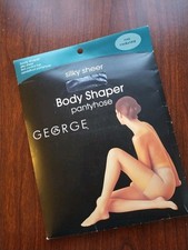 George Control Top Pantyhose Navy Blue Medium Tall Silky Sheer Tights Dress
