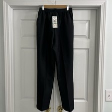 Alfred Dunner Classic Black Pants Women  s Size 8 Elastic Waist