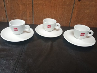 ILLY Espresso Demitasse 3 Ounce Cup And Saucer Set Of 3 SPAL Portugal Tea Drink 