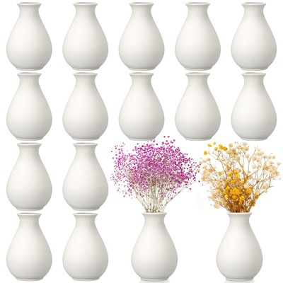 15 Pack White Ceramic Bud Vases Bulk Valentine's Day Decoration 3.9 Inch Boho...
