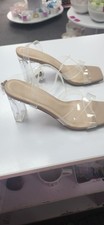 Size 4 Ladies Sandals .  Clear Strap And Heel