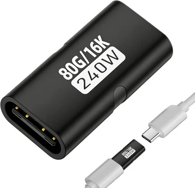 USB-C auf USB-C Buchse Verbinder Kabel Verlängerung Adapter Kupplung weiblich  - Bild 1 von 4