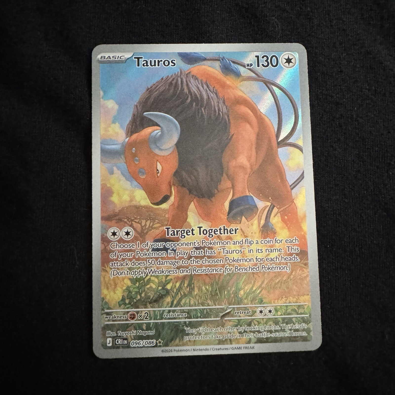 Tauros 096/086 Me04: Chaos Rising Holo PERFECT CONDITION