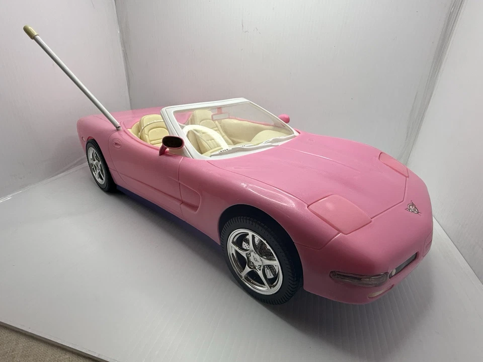 Barbie Convertible Corvette Rosa (Sin Control Remoto) Coche de Juguete 2001 Mattel Foto 3 de 4