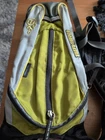 Novara Hiking Camping Bike Ride Backpack Green And Gray Zippers