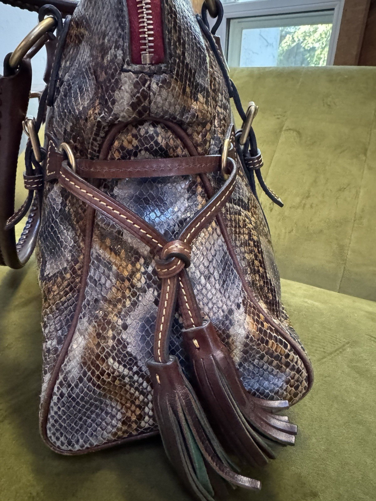 Dooney Bourke Florentine Python Domed Satchel Ltd… - image 6