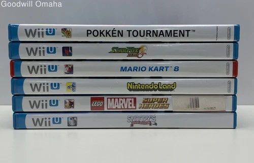 Lot of 6 Boot Tested Assorted Nintendo Wii U Video Games w/ Pokken Tournament