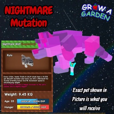 NIGHTMARE Wolf. Age/Weight Shown In Photo. Grow A Garden. Same Day