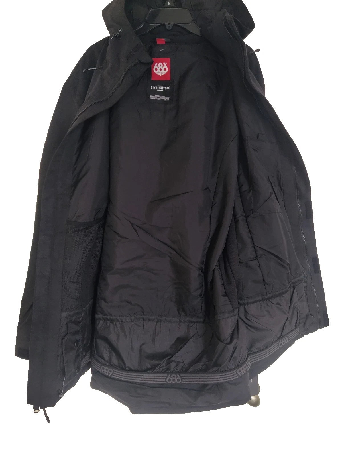 686 Men's Etex snowboard Jacket  size large color black wash out. image 1