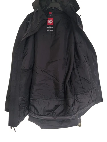 686 Men's Etex snowboard Jacket  size large color black wash out. video thumbnail