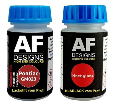Lackstift für Pontiac GM023 Vibrant Red Metallic + Klarlack je 50ml Autolack Bas