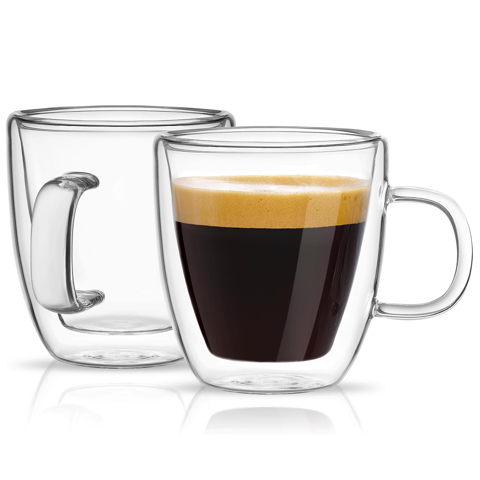 Double Wall espresso Cups set Insulated Glass Coffee Mug set Clear